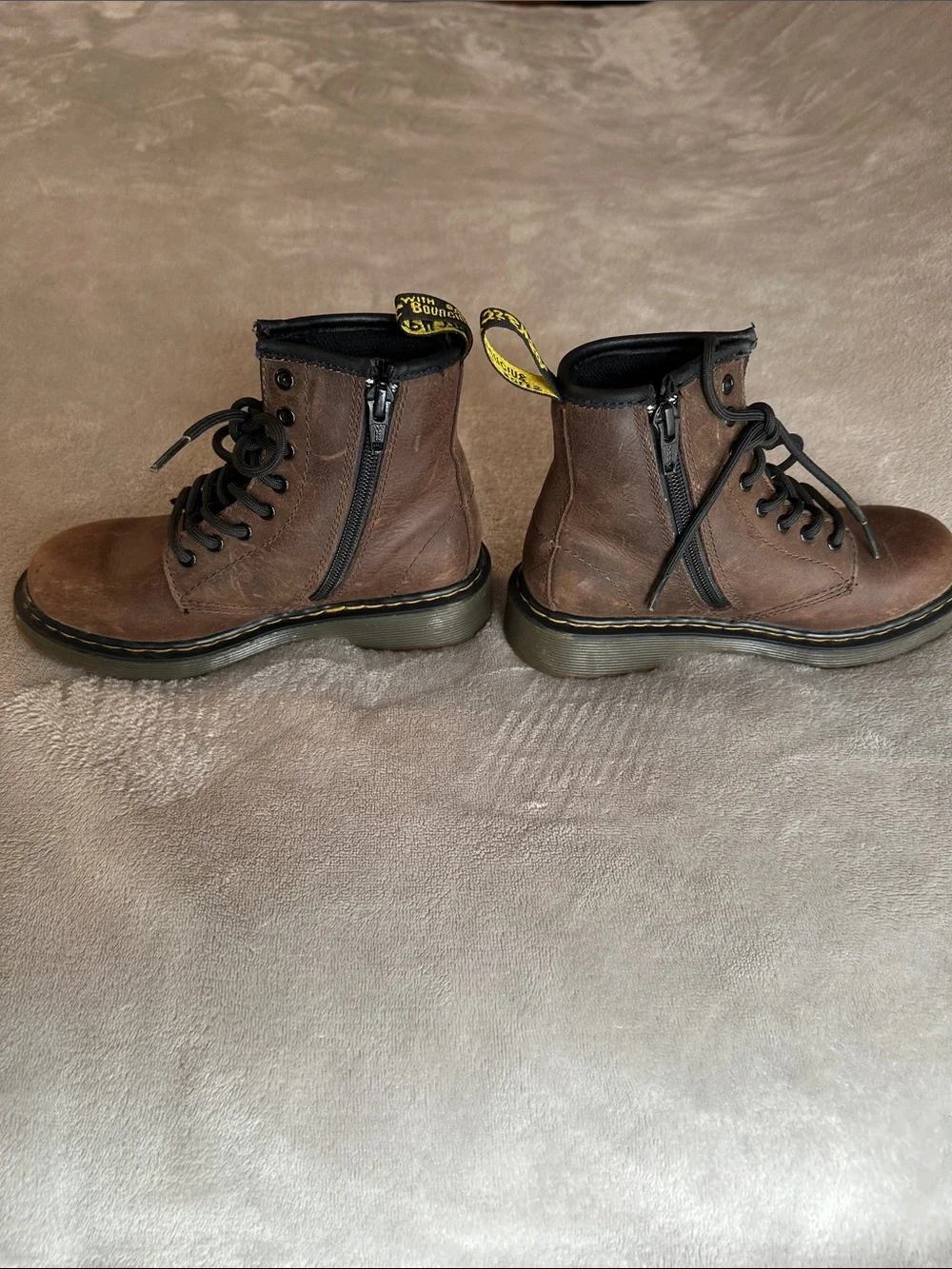 Dr. Martens Delaney Kids Brown Leather Boots Size 13